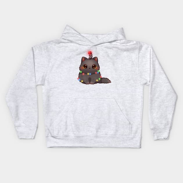 Christmas Kitty Kids Hoodie by Riacchie Illustrations